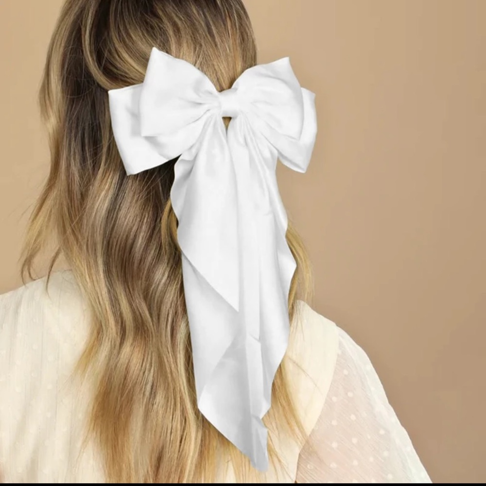 Elegant French Large Satin Bow Hair Clip
